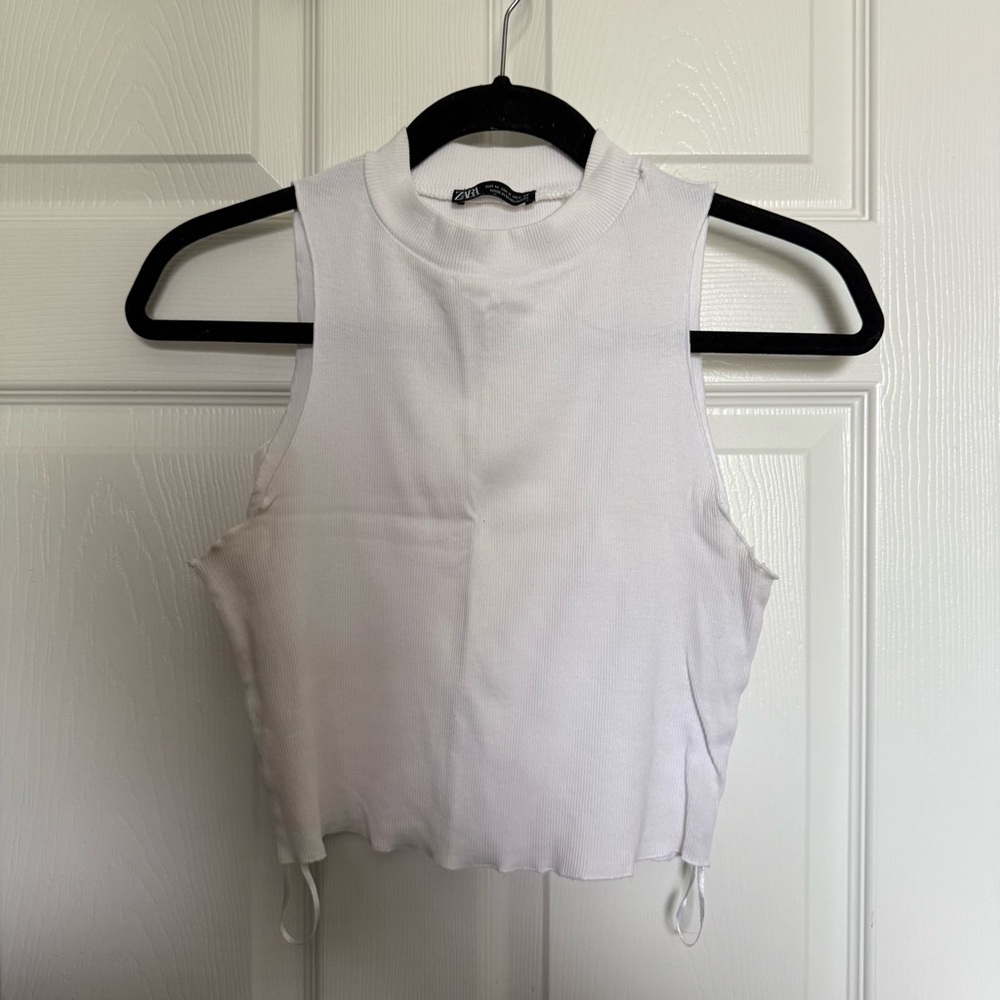 Zara cropped mock neck top